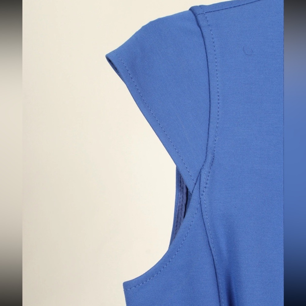 J. Crew Dress Women’s 4 Blue Sheath Cap Short Sleeve Stretch - Picture 4 of 9